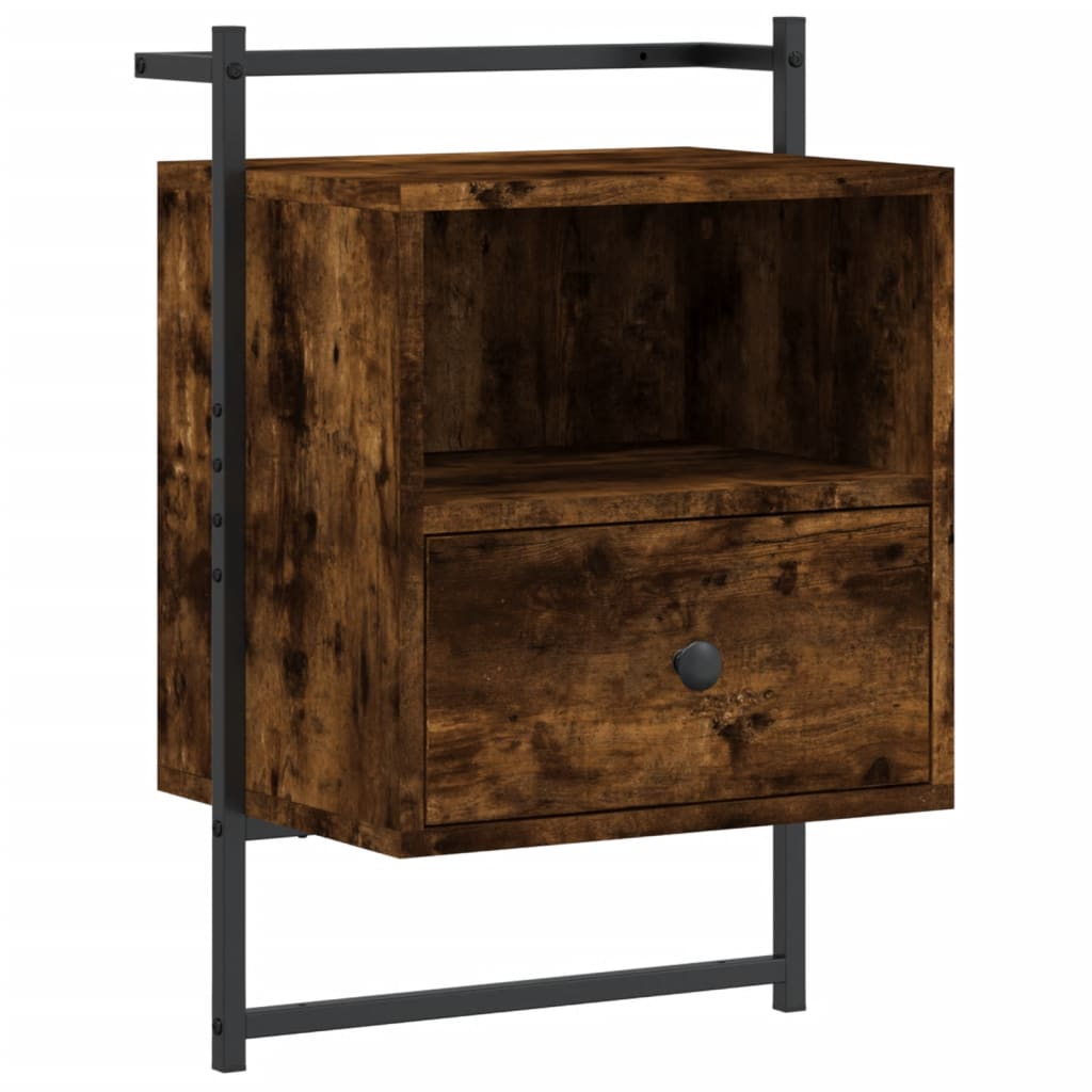 Nachtkastjes 2 St Wandgemonteerd 40X30X61 Cm Hout Gerookt Eiken