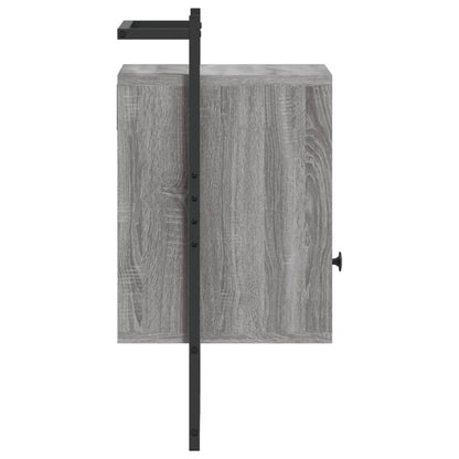 Nachtkastje Wandgemonteerd 40X30X61 Cm Hout Grijs Sonoma Eiken