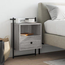 Nachtkastje Wandgemonteerd 40X30X61 Cm Hout Grijs Sonoma Eiken