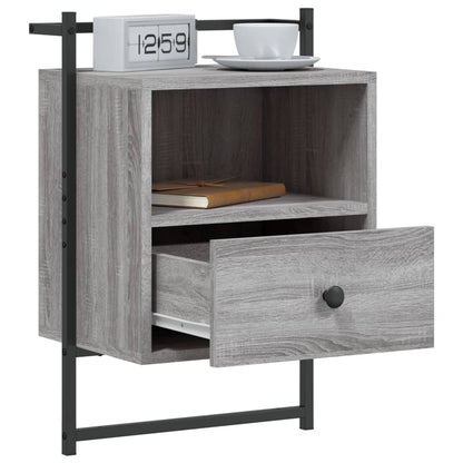 Nachtkastjes 2 St Wandgemonteerd 40X30X61 Cm Hout Grijs Sonoma