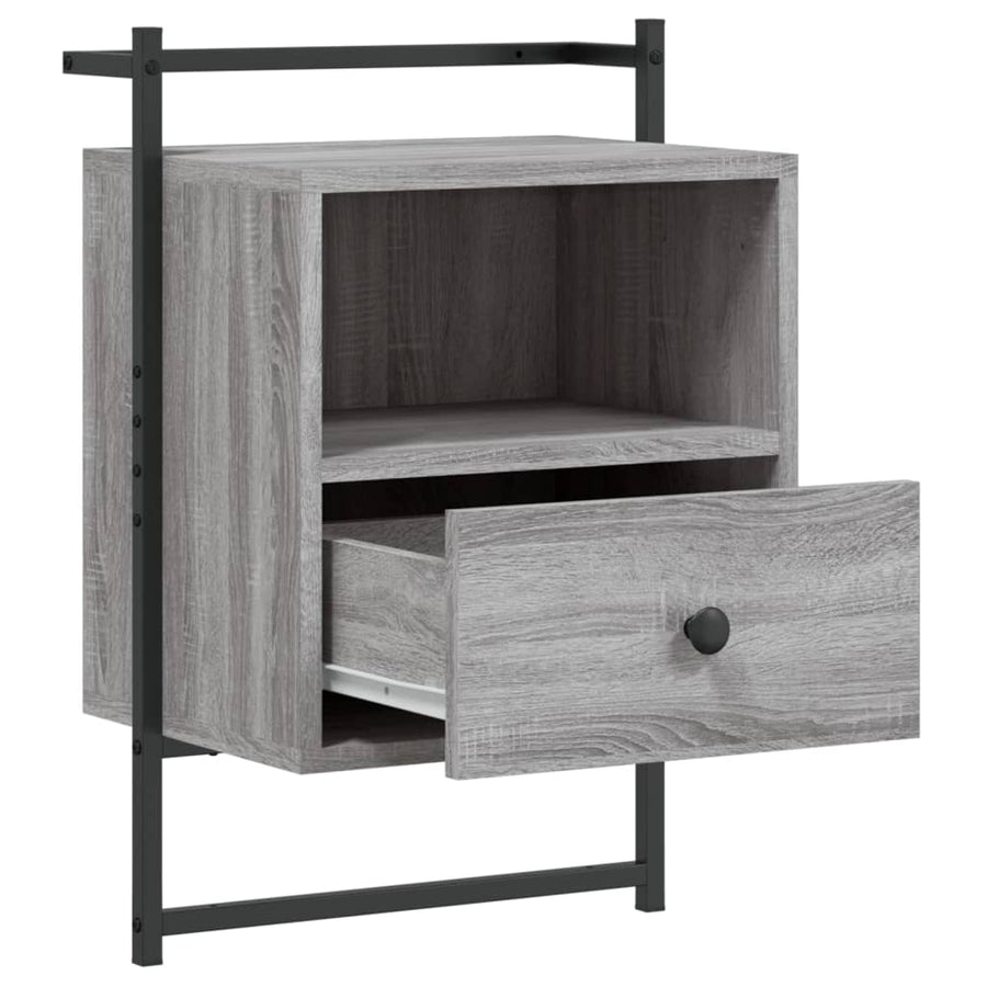 Nachtkastjes 2 St Wandgemonteerd 40X30X61 Cm Hout Grijs Sonoma