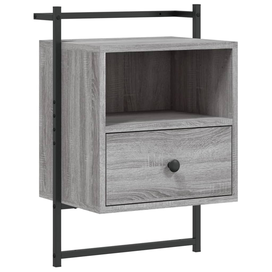 Nachtkastjes 2 St Wandgemonteerd 40X30X61 Cm Hout Grijs Sonoma