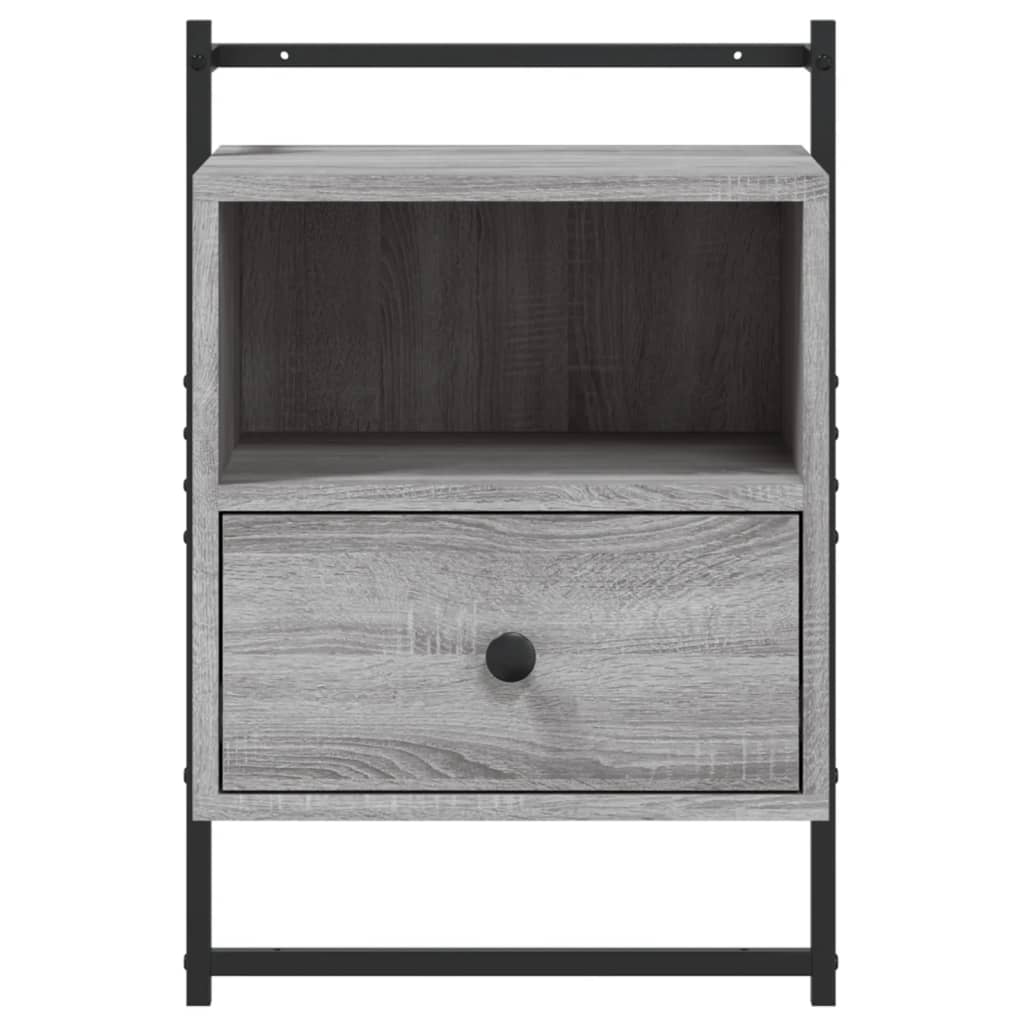 Nachtkastjes 2 St Wandgemonteerd 40X30X61 Cm Hout Grijs Sonoma