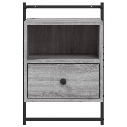 Nachtkastjes 2 St Wandgemonteerd 40X30X61 Cm Hout Grijs Sonoma