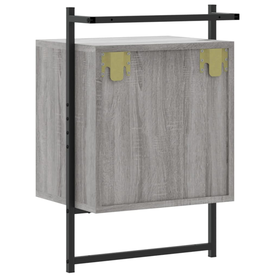 Nachtkastjes 2 St Wandgemonteerd 40X30X61 Cm Hout Grijs Sonoma