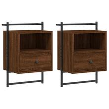 Nachtkastjes 2 St Wandgemonteerd 40X30X61 Cm Hout Bruineiken