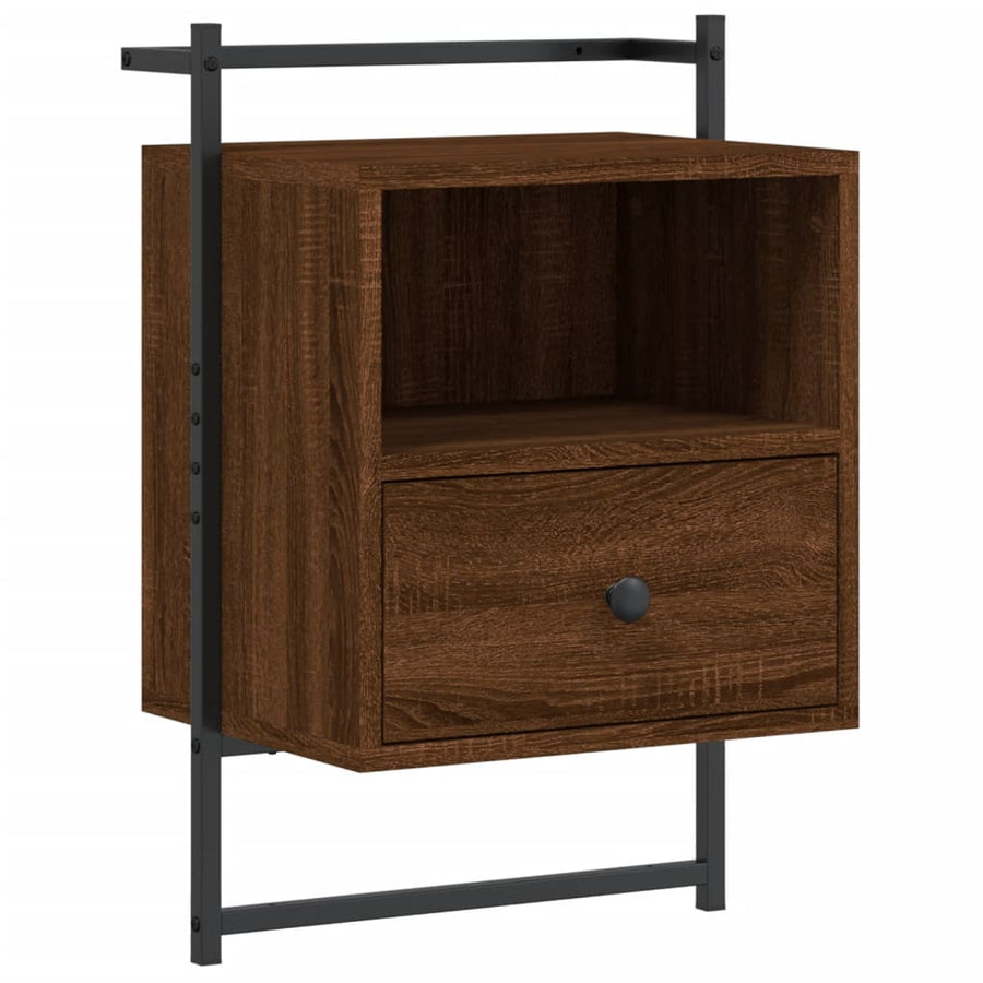 Nachtkastjes 2 St Wandgemonteerd 40X30X61 Cm Hout Bruineiken