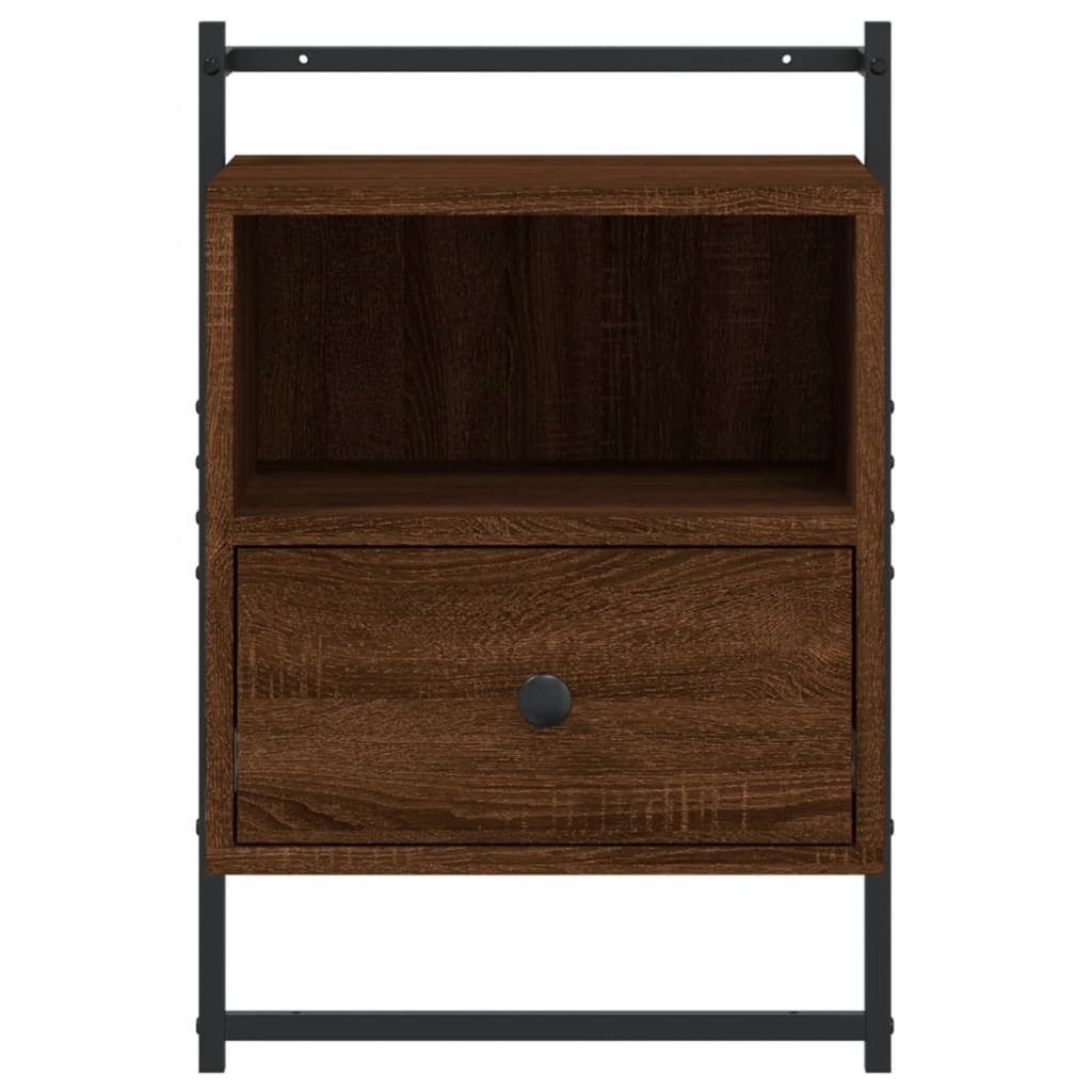 Nachtkastjes 2 St Wandgemonteerd 40X30X61 Cm Hout Bruineiken