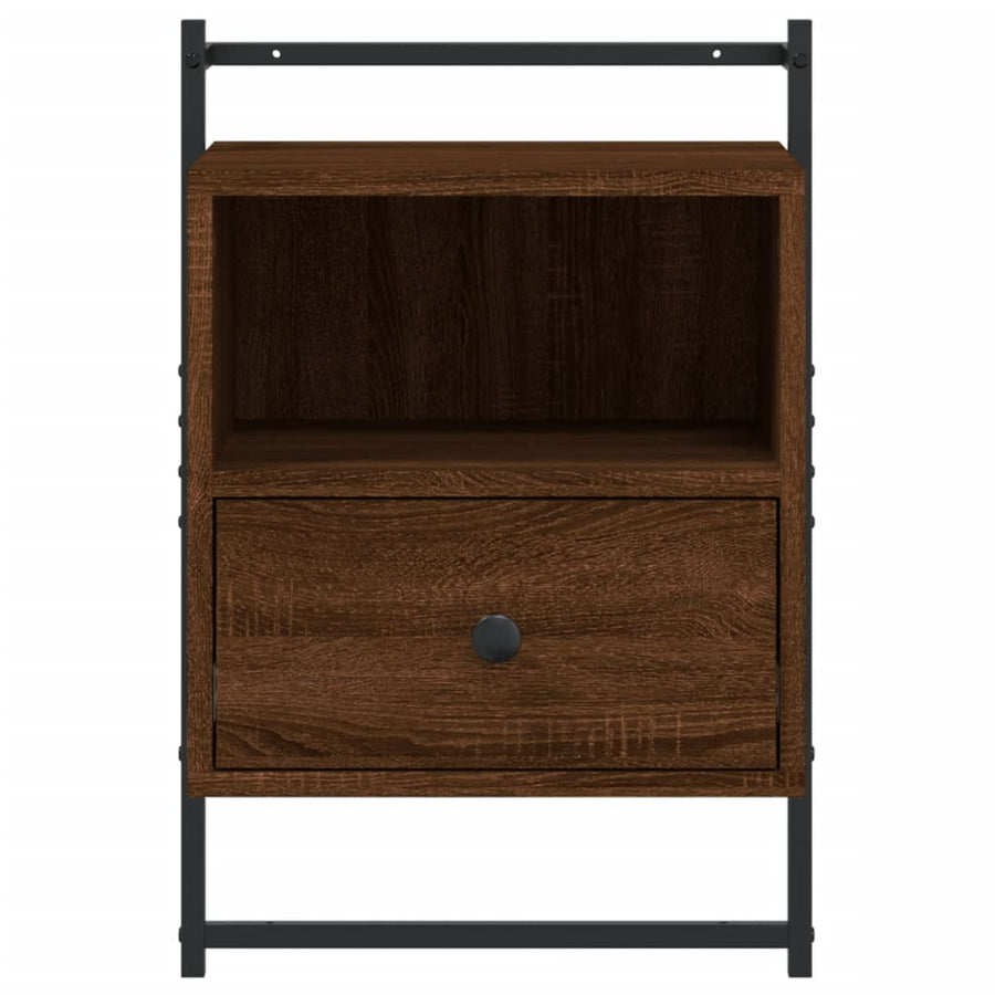 Nachtkastjes 2 St Wandgemonteerd 40X30X61 Cm Hout Bruineiken
