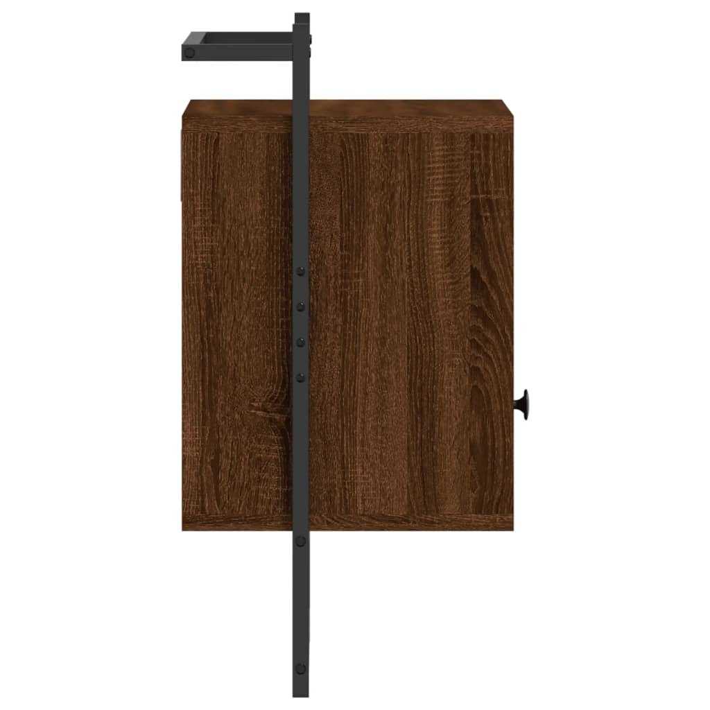 Nachtkastjes 2 St Wandgemonteerd 40X30X61 Cm Hout Bruineiken