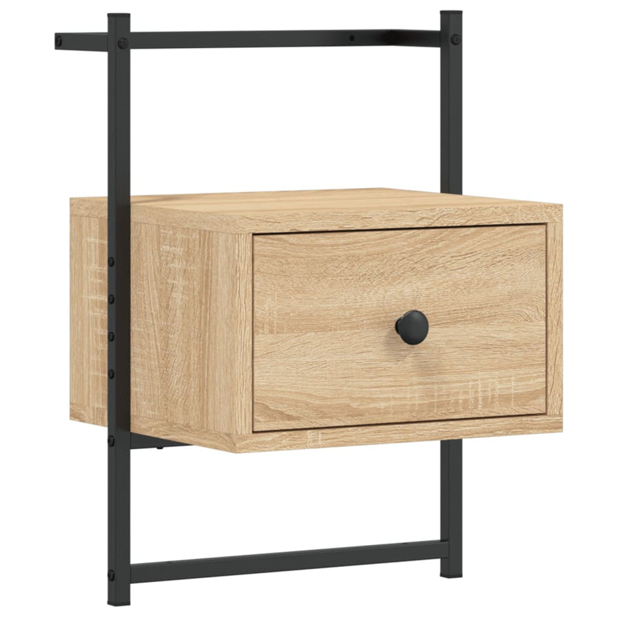 Nachtkastje wandgemonteerd 35x30x51 cm hout sonoma eikenkleurig