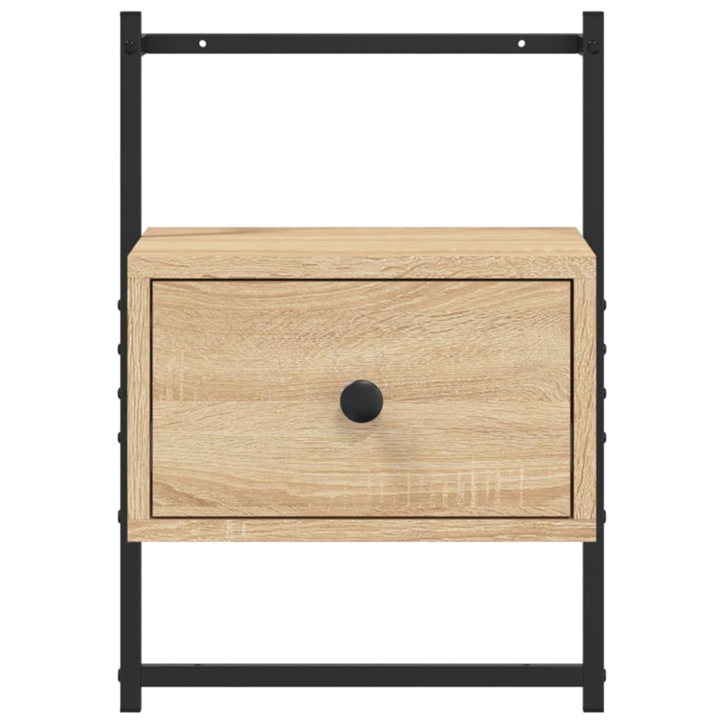 Nachtkastje wandgemonteerd 35x30x51 cm hout sonoma eikenkleurig