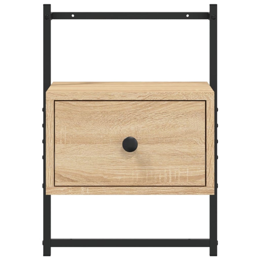 Nachtkastje wandgemonteerd 35x30x51 cm hout sonoma eikenkleurig