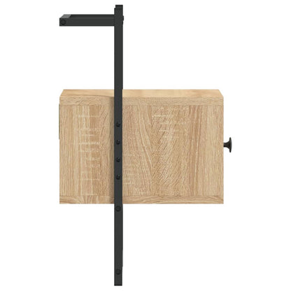 Nachtkastje wandgemonteerd 35x30x51 cm hout sonoma eikenkleurig