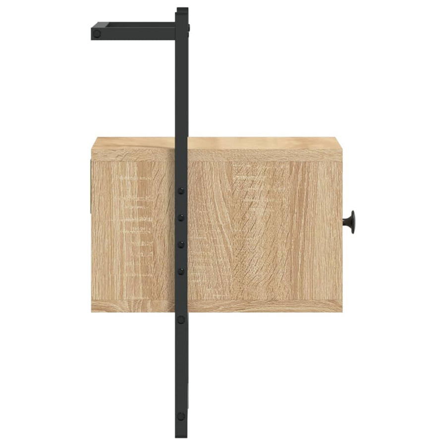 Nachtkastje wandgemonteerd 35x30x51 cm hout sonoma eikenkleurig