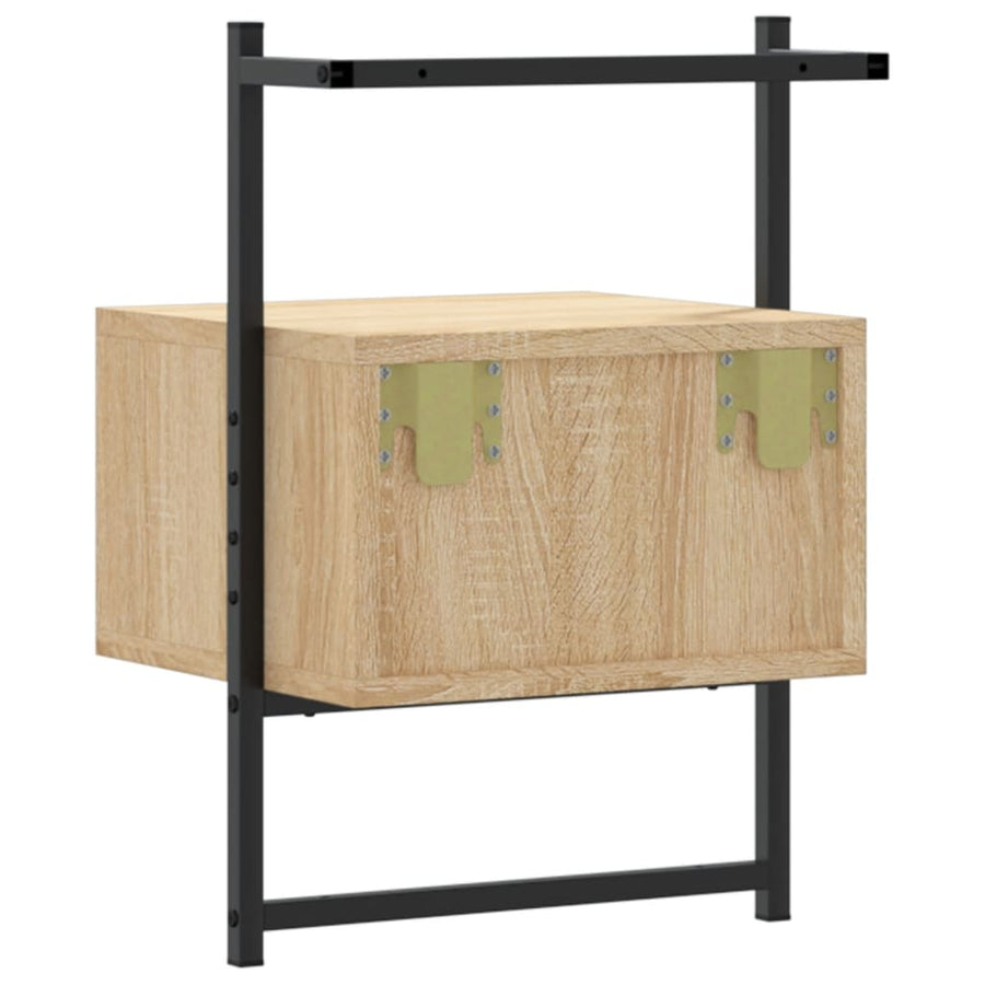 Nachtkastje wandgemonteerd 35x30x51 cm hout sonoma eikenkleurig