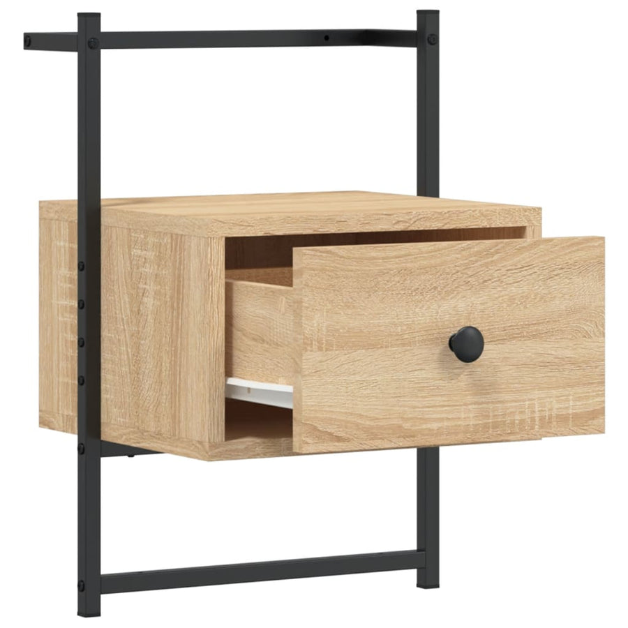Nachtkastje wandgemonteerd 35x30x51 cm hout sonoma eikenkleurig