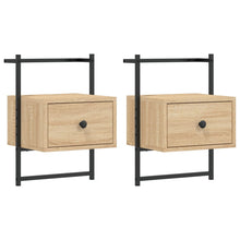 Nachtkastjes Wandgemonteerd 35X30X51 Cm Hout 2 Sonoma eiken