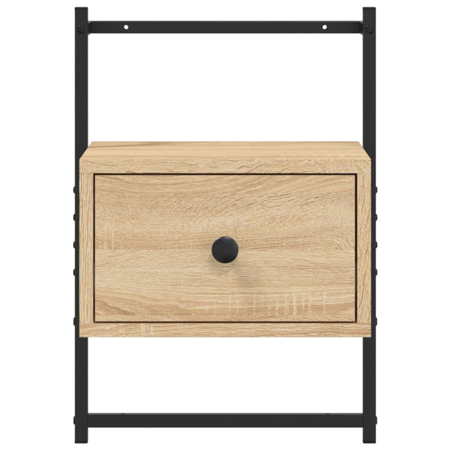 Nachtkastjes Wandgemonteerd 35X30X51 Cm Hout 2 Sonoma eiken