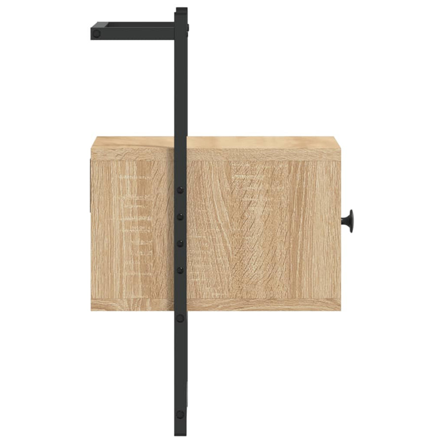Nachtkastjes Wandgemonteerd 35X30X51 Cm Hout 2 Sonoma eiken