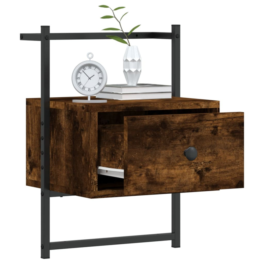 Nachtkastje Wandgemonteerd 35X30X5 Cm Hout Kleur 1 Gerookt eiken