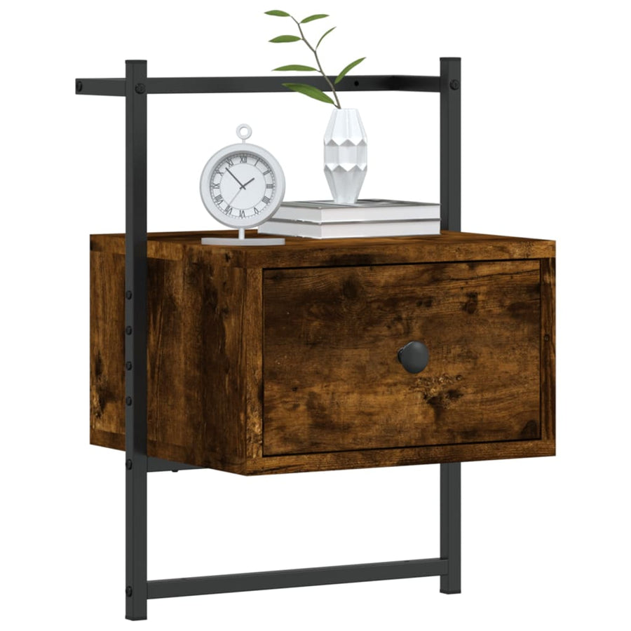 Nachtkastje Wandgemonteerd 35X30X5 Cm Hout Kleur 1 Gerookt eiken