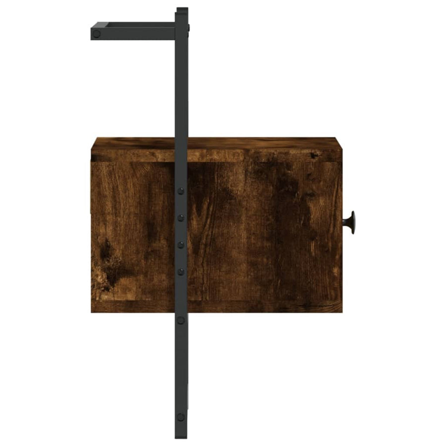 Nachtkastje Wandgemonteerd 35X30X5 Cm Hout Kleur 1 Gerookt eiken