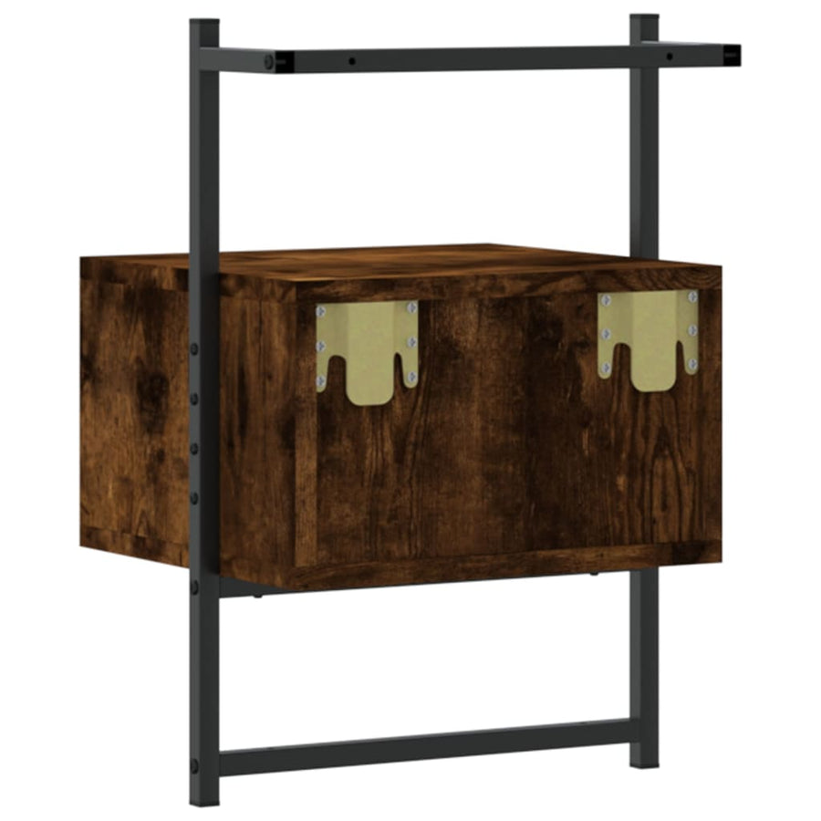 Nachtkastje Wandgemonteerd 35X30X5 Cm Hout Kleur 1 Gerookt eiken