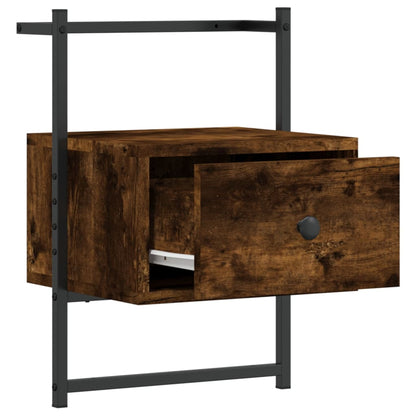 Nachtkastje Wandgemonteerd 35X30X5 Cm Hout Kleur 1 Gerookt eiken