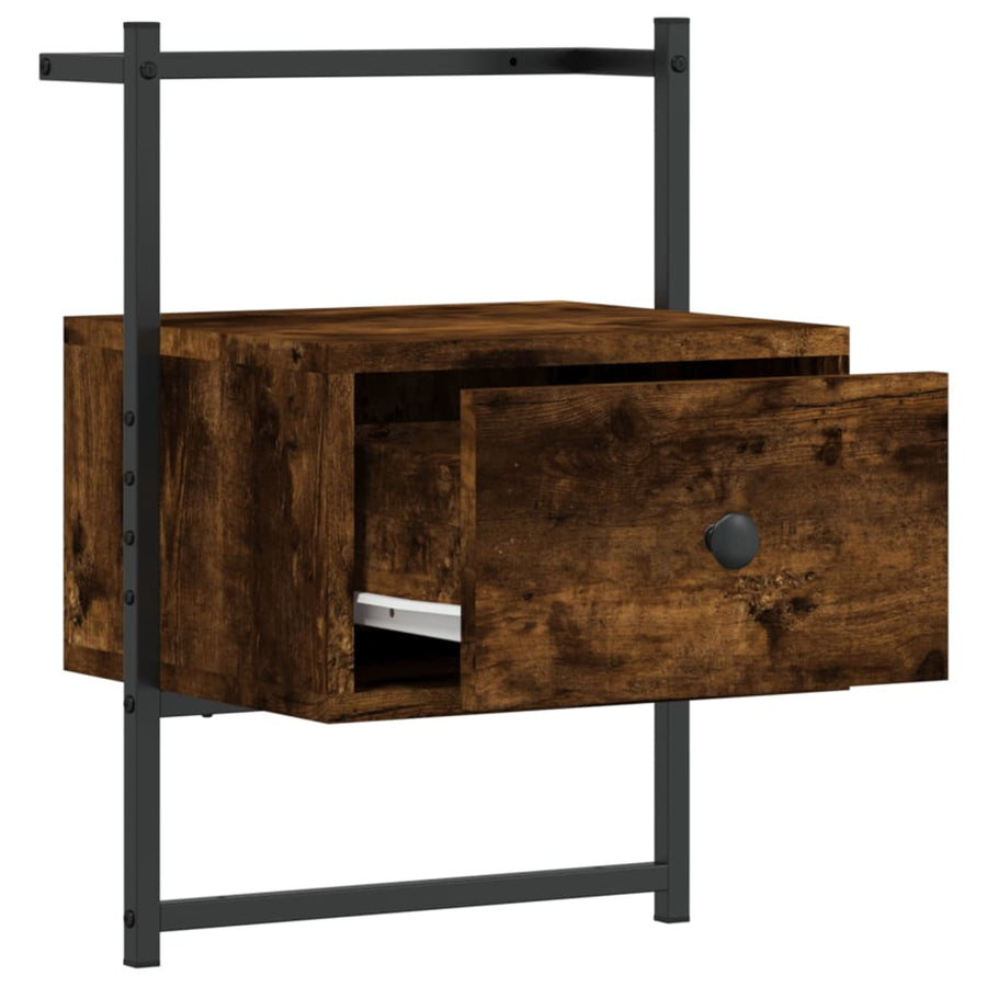 Nachtkastje Wandgemonteerd 35X30X5 Cm Hout Kleur 1 Gerookt eiken