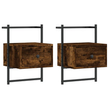 Nachtkastjes 2 St Wandgemonteerd 35X30X51 Cm Hout Gerookt Eiken