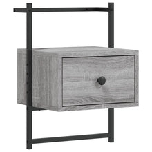 Nachtkastje Wandgemonteerd 35X30X51 Cm Hout Grijs Sonoma Eiken
