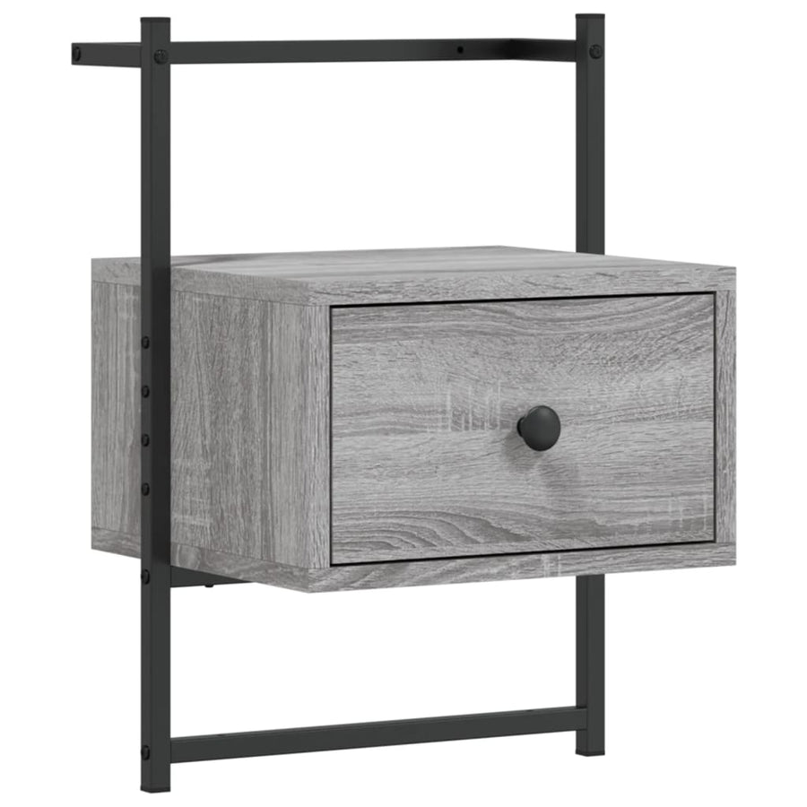 Nachtkastje Wandgemonteerd 35X30X51 Cm Hout Grijs Sonoma Eiken