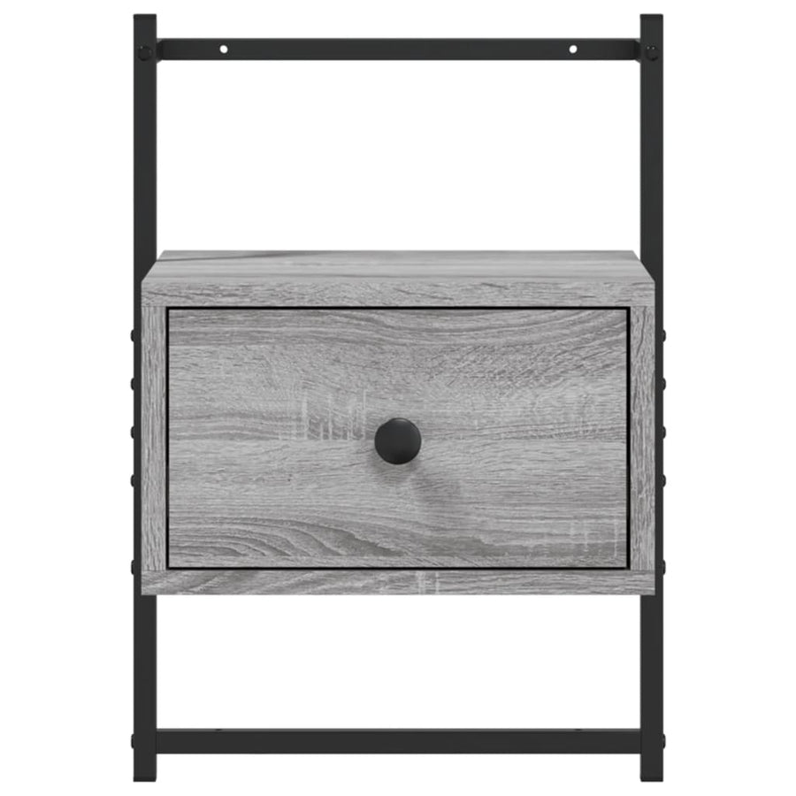 Nachtkastje Wandgemonteerd 35X30X51 Cm Hout Grijs Sonoma Eiken