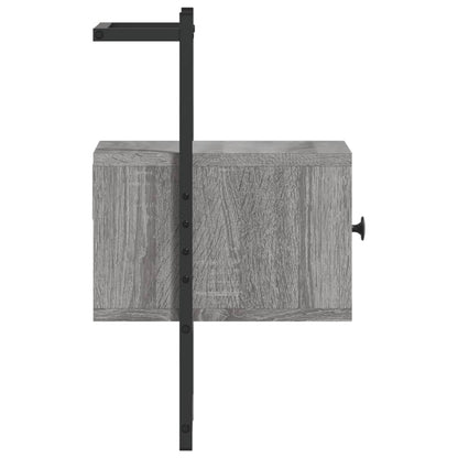 Nachtkastje Wandgemonteerd 35X30X51 Cm Hout Grijs Sonoma Eiken