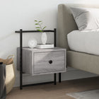 Bedside table wall-mounted 35x30x51 cm wood grey Sonoma oak