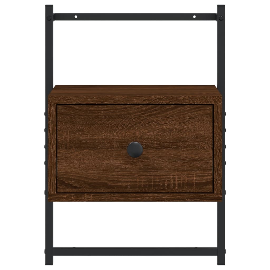 Nachtkastje Wandgemonteerd 35X30X5 Cm Hout 1 bruin eikenkleur