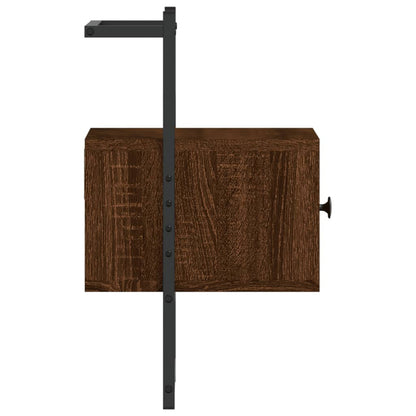 Nachtkastje Wandgemonteerd 35X30X5 Cm Hout 1 bruin eikenkleur