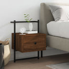 Wall-mounted nightstand 35x30x51 cm wood brown oak color