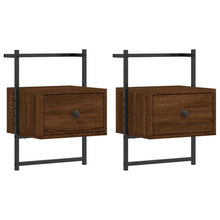 Nachtkastjes 2 St Wandgemonteerd 35X30X51 Cm Hout Bruineiken
