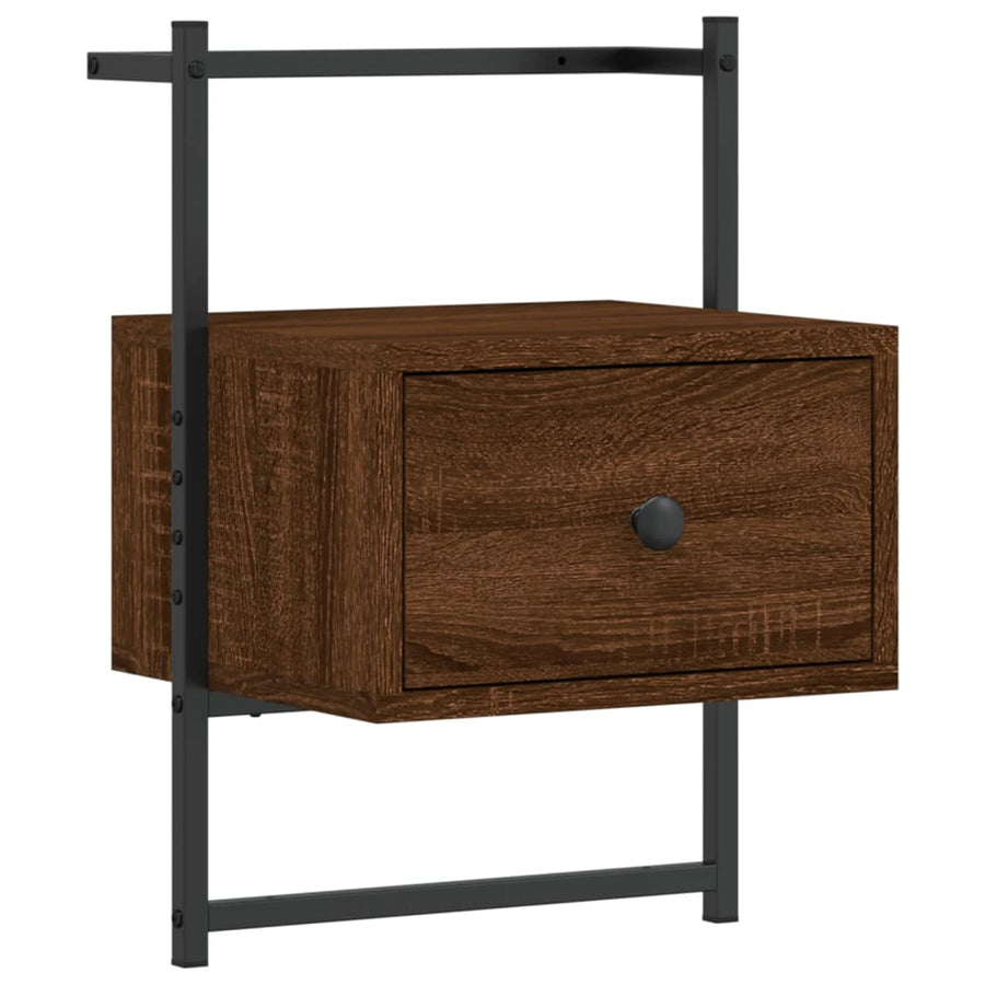 Nachtkastjes 2 St Wandgemonteerd 35X30X51 Cm Hout Bruineiken
