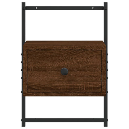 Nachtkastjes 2 St Wandgemonteerd 35X30X51 Cm Hout Bruineiken