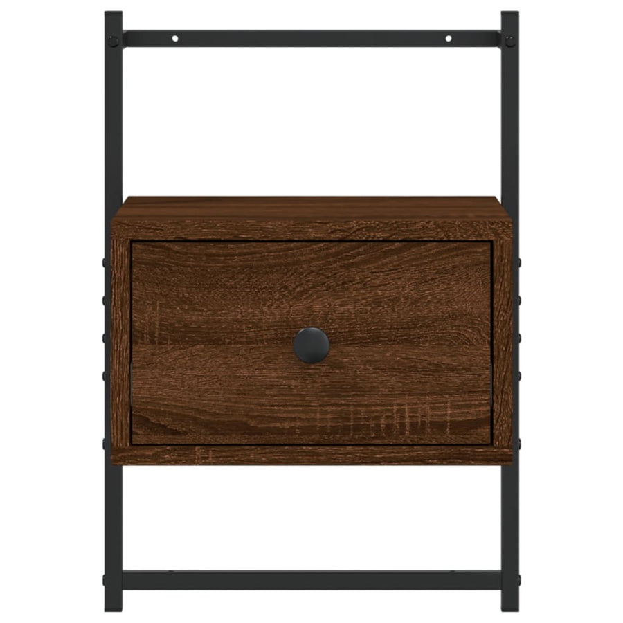 Nachtkastjes 2 St Wandgemonteerd 35X30X51 Cm Hout Bruineiken