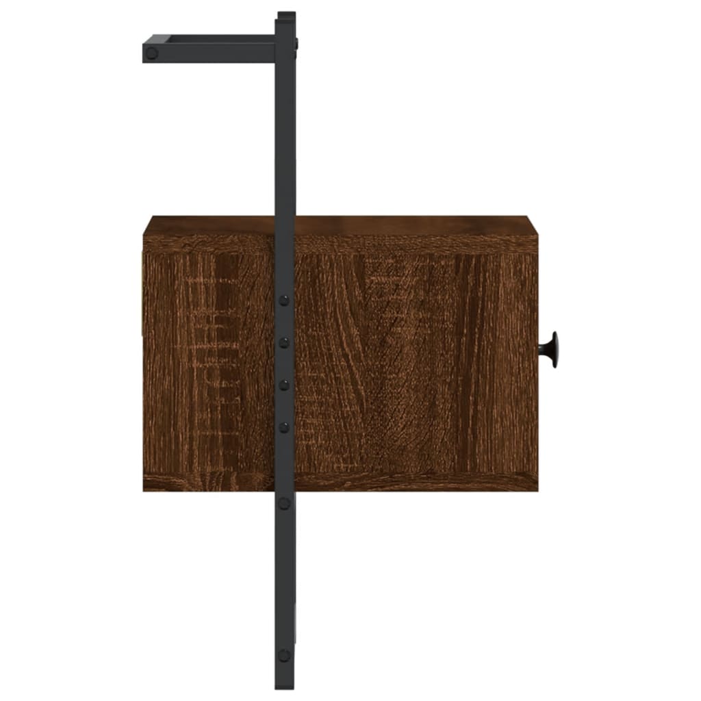 Nachtkastjes 2 St Wandgemonteerd 35X30X51 Cm Hout Bruineiken