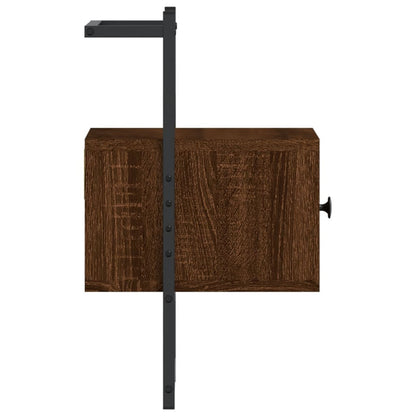 Nachtkastjes 2 St Wandgemonteerd 35X30X51 Cm Hout Bruineiken