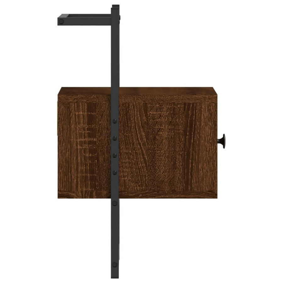 Nachtkastjes 2 St Wandgemonteerd 35X30X51 Cm Hout Bruineiken