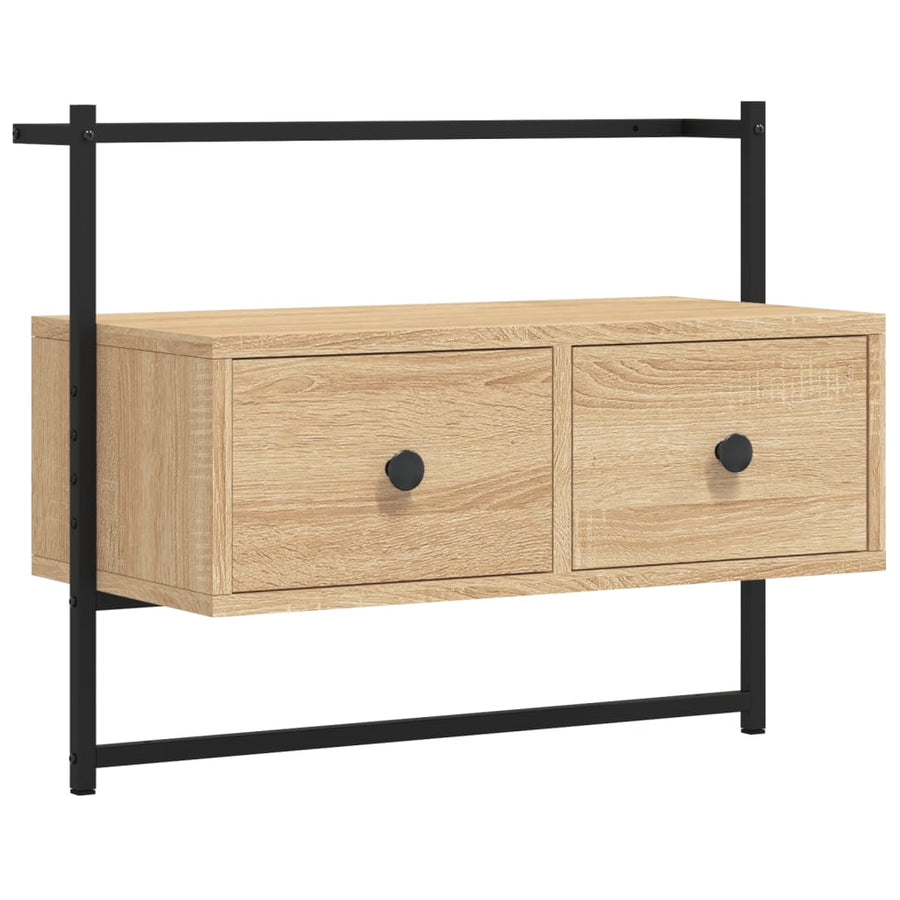 Tv-Meubel Wandgemonteerd 60,5X30X5 Cm Hout Kleurig 60.5 x 30 x 51 cm Sonoma eiken