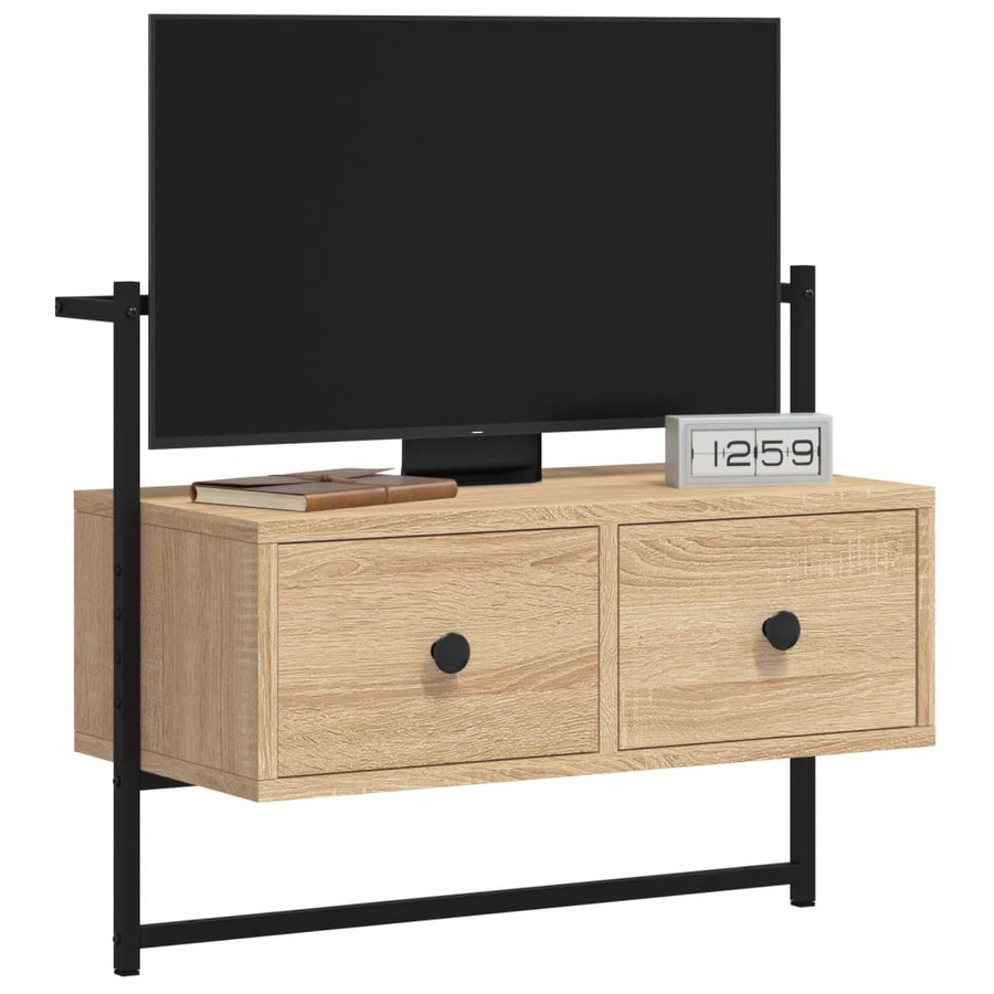 Tv-Meubel Wandgemonteerd 60,5X30X5 Cm Hout Kleurig 60.5 x 30 x 51 cm Sonoma eiken
