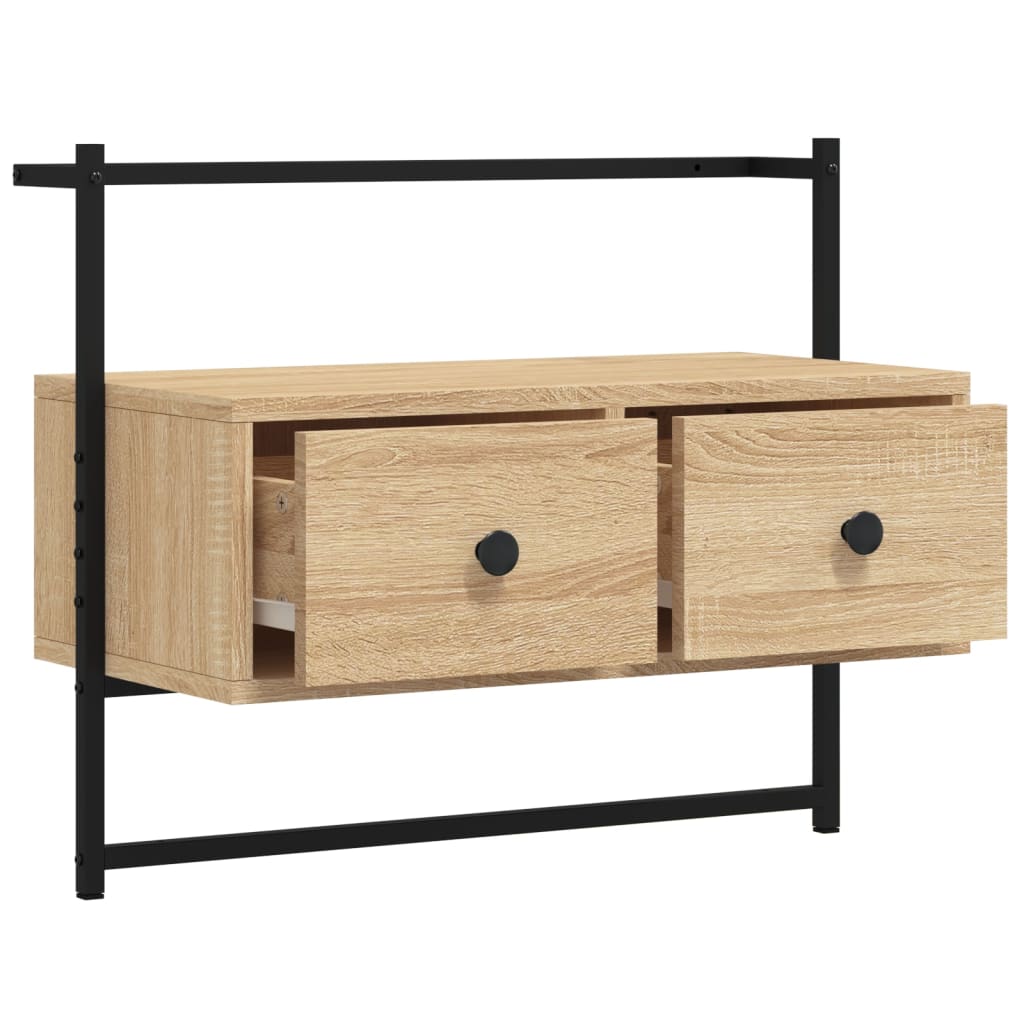 Tv-Meubel Wandgemonteerd 60,5X30X5 Cm Hout Kleurig 60.5 x 30 x 51 cm Sonoma eiken