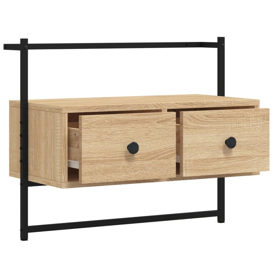 Tv-Meubel Wandgemonteerd 60,5X30X5 Cm Hout Kleurig 60.5 x 30 x 51 cm Sonoma eiken